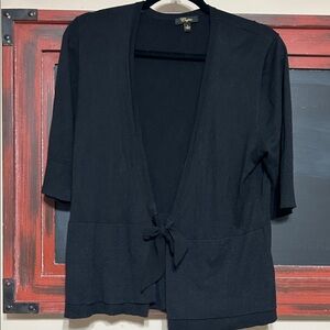 Cupio Black Tie-Front Cardigan Sweater